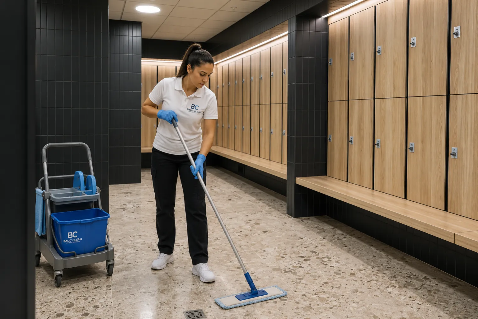 Balic Clean reinigt die Umkleide eines Fitnessstudios in Berlin